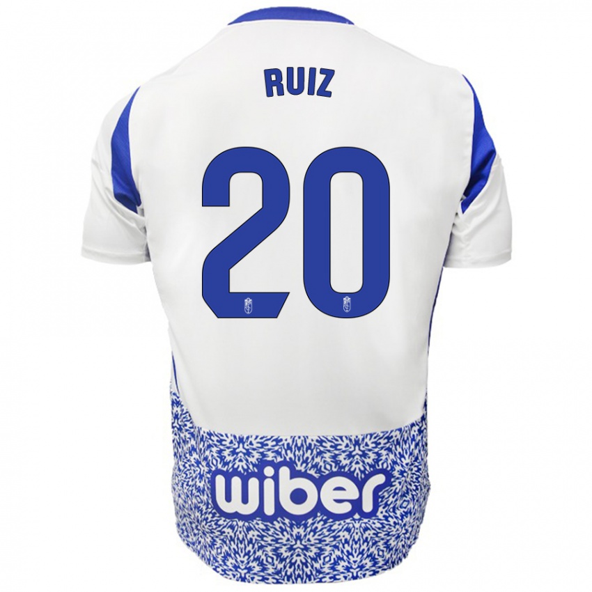 Niño Camiseta Sergio Ruiz #20 Blanco Azul 2ª Equipación 2024/25 La Camisa