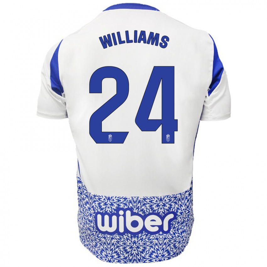 Niño Camiseta Loïc Williams #24 Blanco Azul 2ª Equipación 2024/25 La Camisa