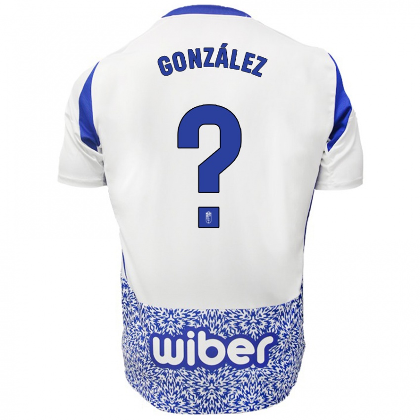 Niño Camiseta Pablo González #0 Blanco Azul 2ª Equipación 2024/25 La Camisa