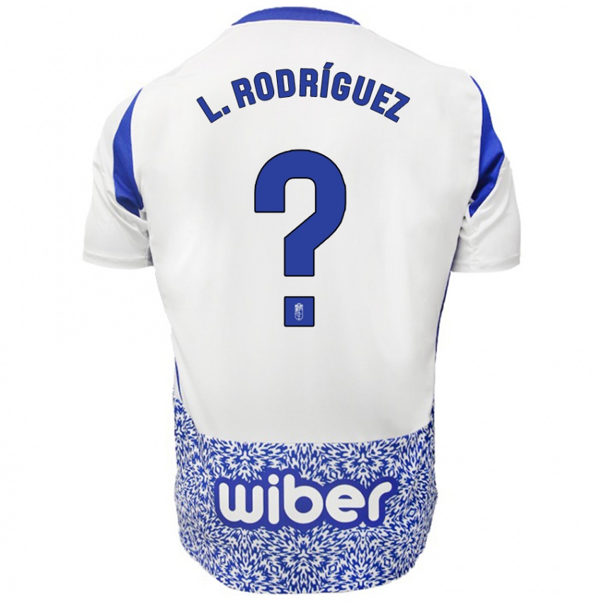 Niño Camiseta Iker López Rodríguez #0 Blanco Azul 2ª Equipación 2024/25 La Camisa