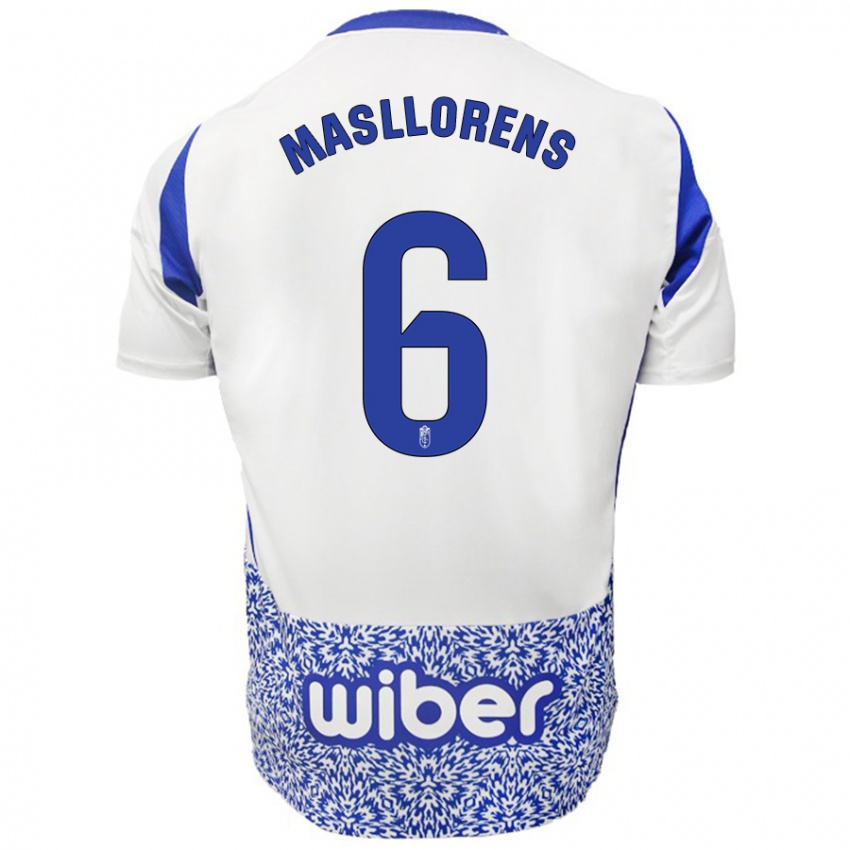 Niño Camiseta José Masllorens #6 Blanco Azul 2ª Equipación 2024/25 La Camisa