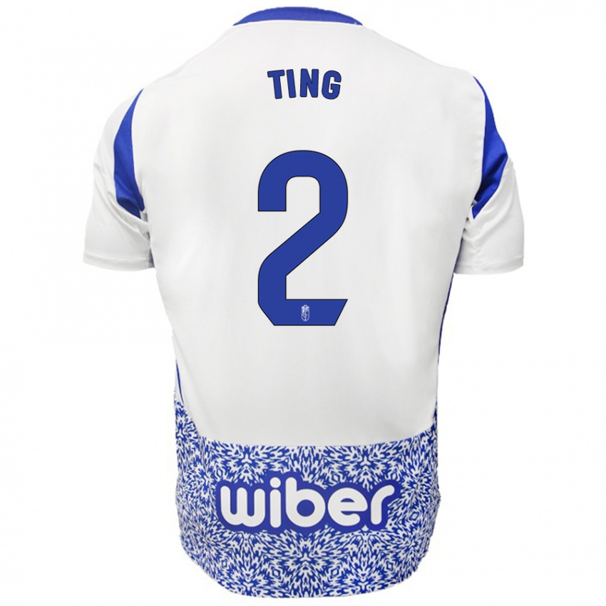 Niño Camiseta Xie Ting #2 Blanco Azul 2ª Equipación 2024/25 La Camisa