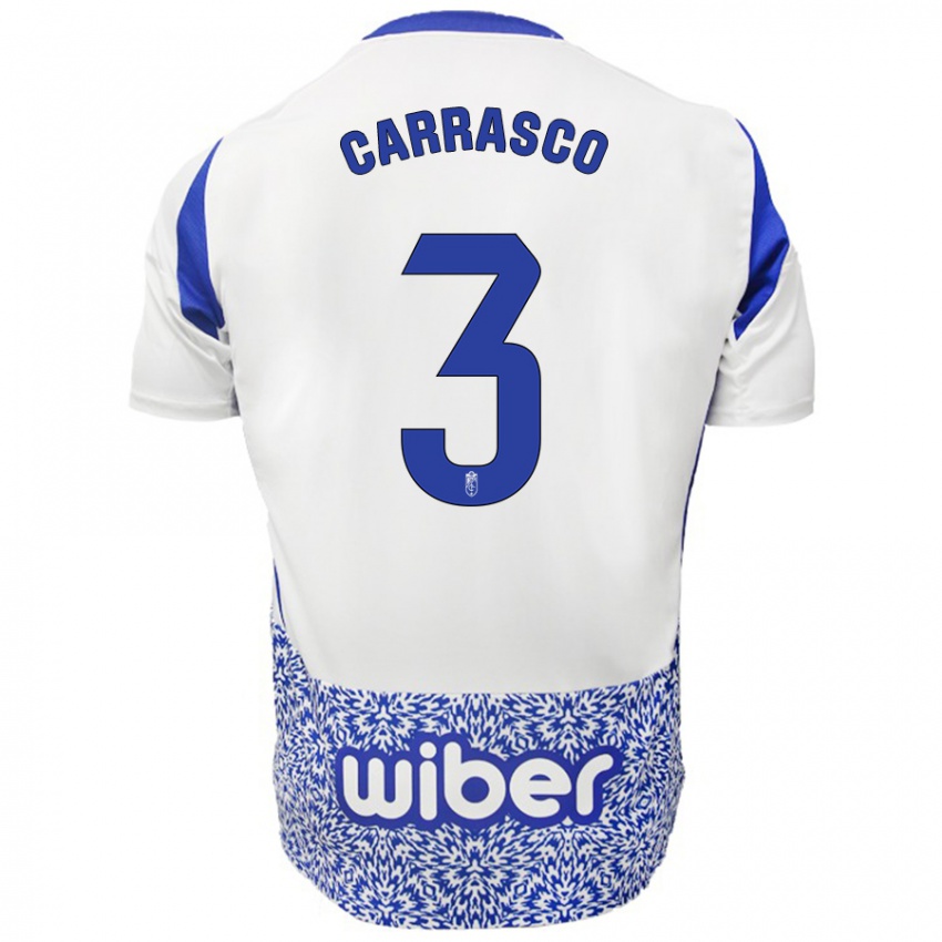 Niño Camiseta Marta Carrasco #3 Blanco Azul 2ª Equipación 2024/25 La Camisa