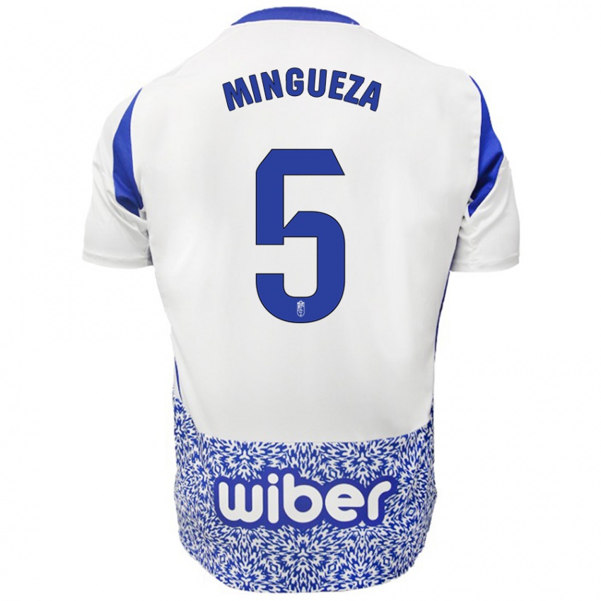 Niño Camiseta Ariadna Mingueza #5 Blanco Azul 2ª Equipación 2024/25 La Camisa