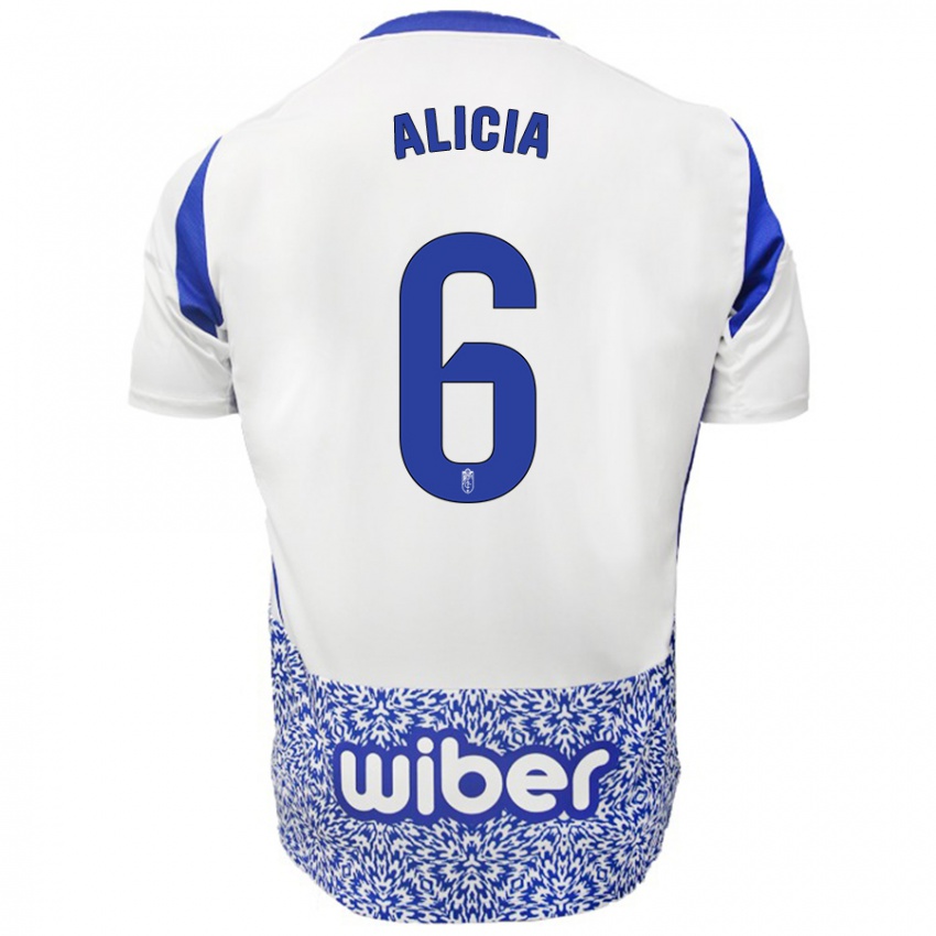 Niño Camiseta Alicia #6 Blanco Azul 2ª Equipación 2024/25 La Camisa