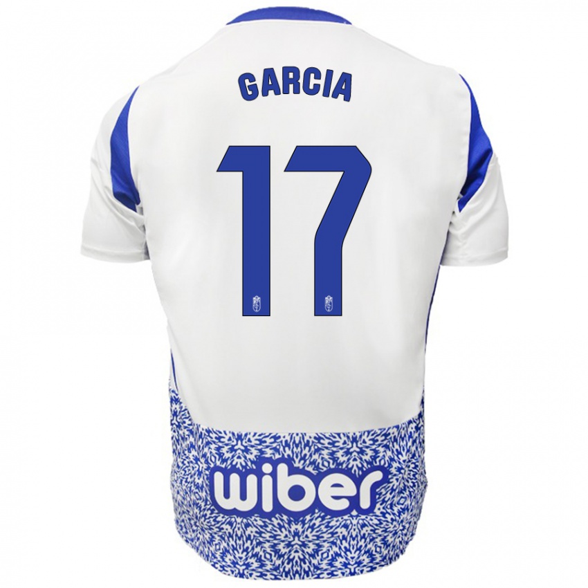 Niño Camiseta Naima García #17 Blanco Azul 2ª Equipación 2024/25 La Camisa