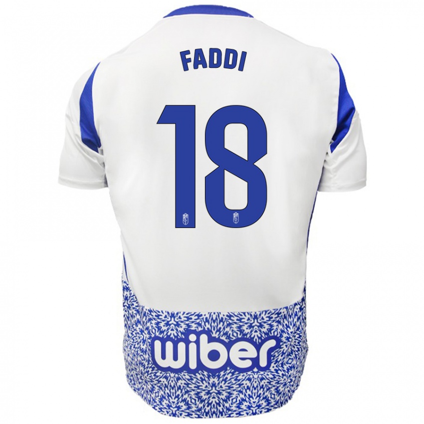 Niño Camiseta Inés Faddi #18 Blanco Azul 2ª Equipación 2024/25 La Camisa