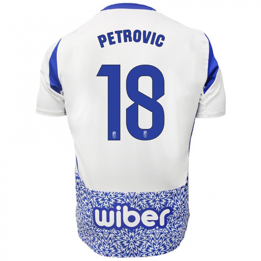 Niño Camiseta Njegos Petrovic #18 Blanco Azul 2ª Equipación 2024/25 La Camisa