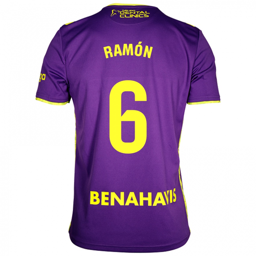 Niño Camiseta Ramón Enríquez #6 Púrpura Amarillo 2ª Equipación 2024/25 La Camisa