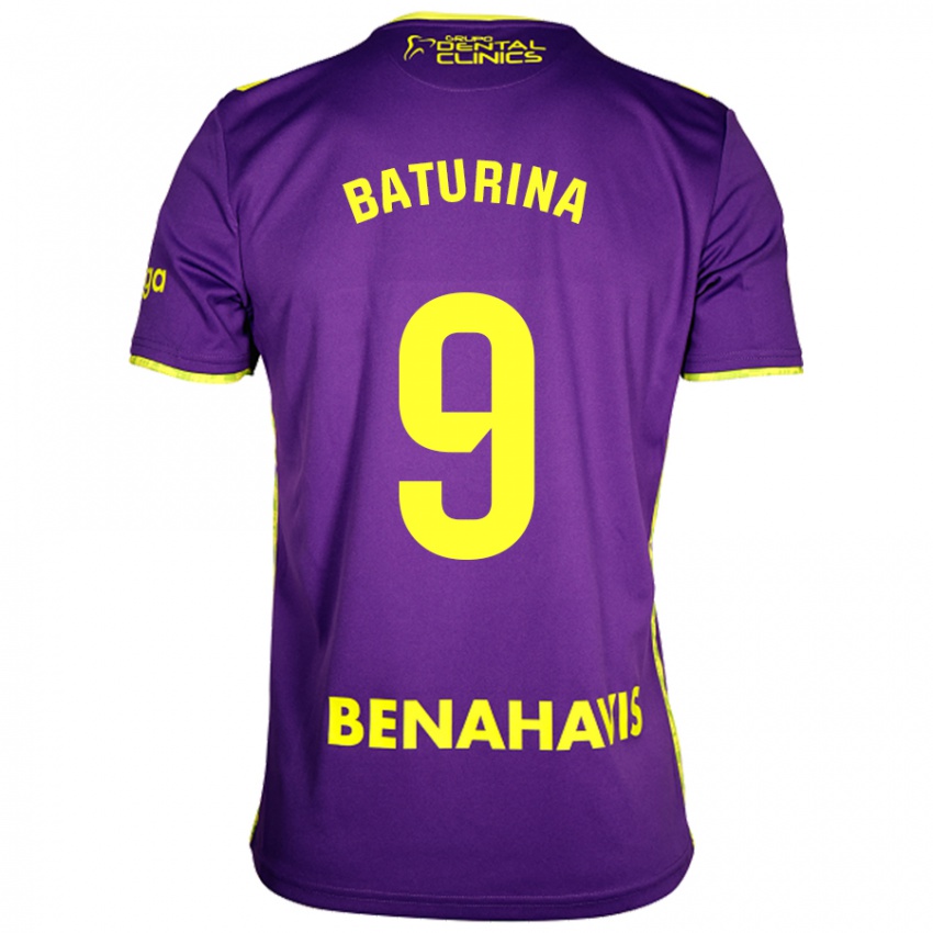 Niño Camiseta Roko Baturina #9 Púrpura Amarillo 2ª Equipación 2024/25 La Camisa