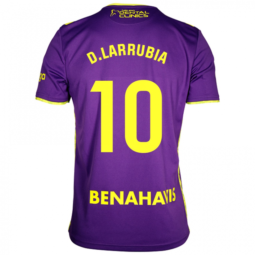 Niño Camiseta David Larrubia #10 Púrpura Amarillo 2ª Equipación 2024/25 La Camisa