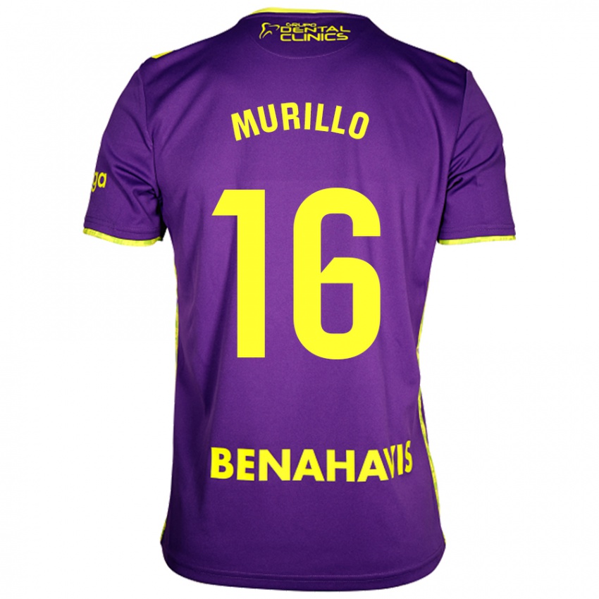 Niño Camiseta Diego Murillo #16 Púrpura Amarillo 2ª Equipación 2024/25 La Camisa