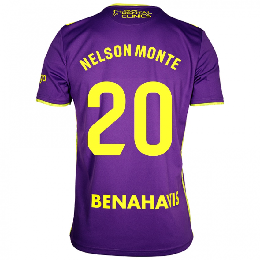 Niño Camiseta Nélson Monte #20 Púrpura Amarillo 2ª Equipación 2024/25 La Camisa