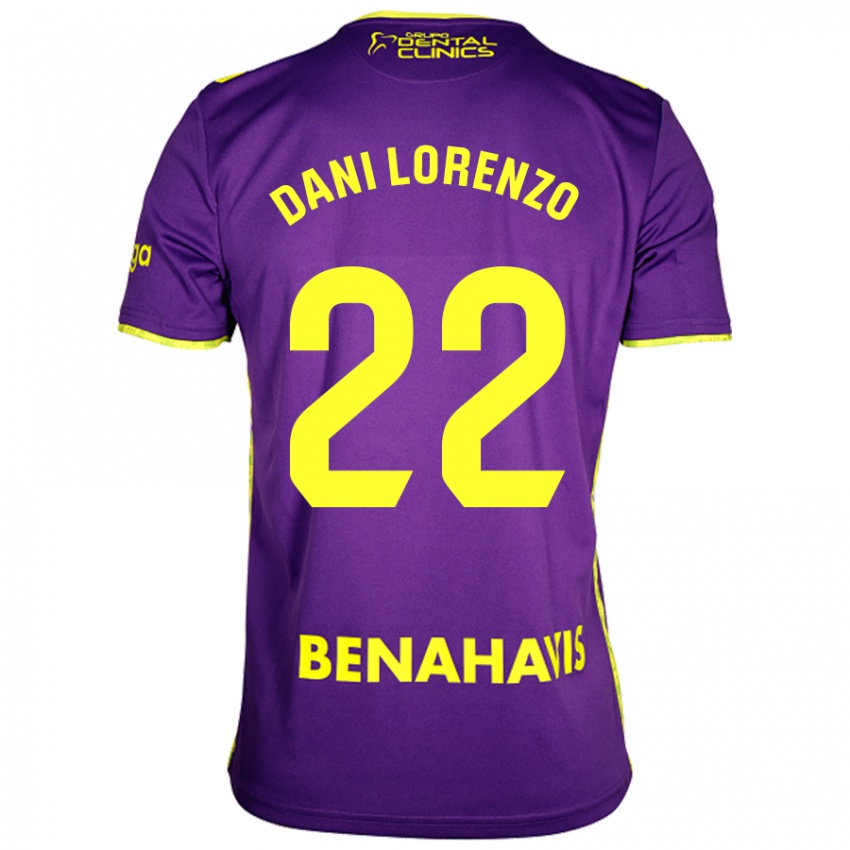 Niño Camiseta Dani Lorenzo #22 Púrpura Amarillo 2ª Equipación 2024/25 La Camisa