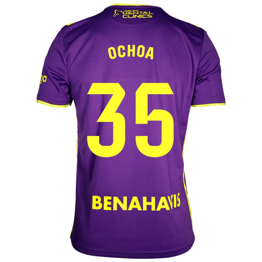 Niño Camiseta Aarón Ochoa #35 Púrpura Amarillo 2ª Equipación 2024/25 La Camisa