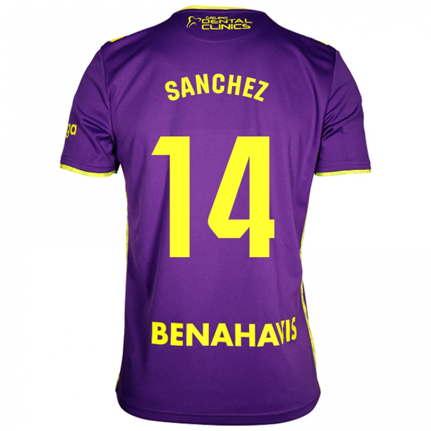 Niño Camiseta Rubén Sánchez #14 Púrpura Amarillo 2ª Equipación 2024/25 La Camisa