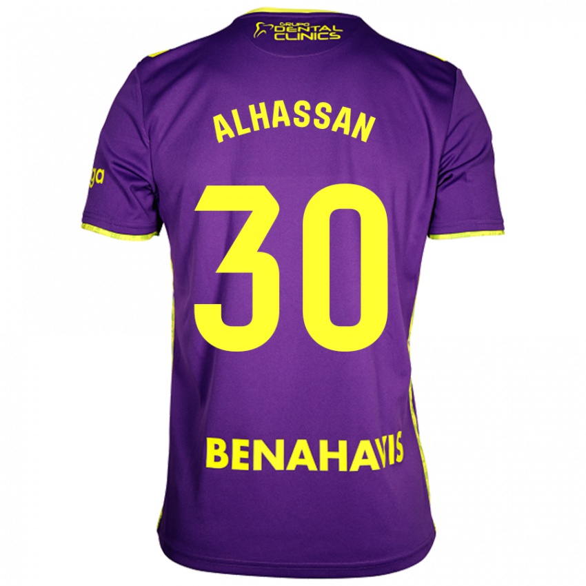 Niño Camiseta Mubarak Alhassan #30 Púrpura Amarillo 2ª Equipación 2024/25 La Camisa