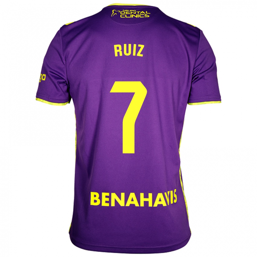 Niño Camiseta María Ruiz #7 Púrpura Amarillo 2ª Equipación 2024/25 La Camisa