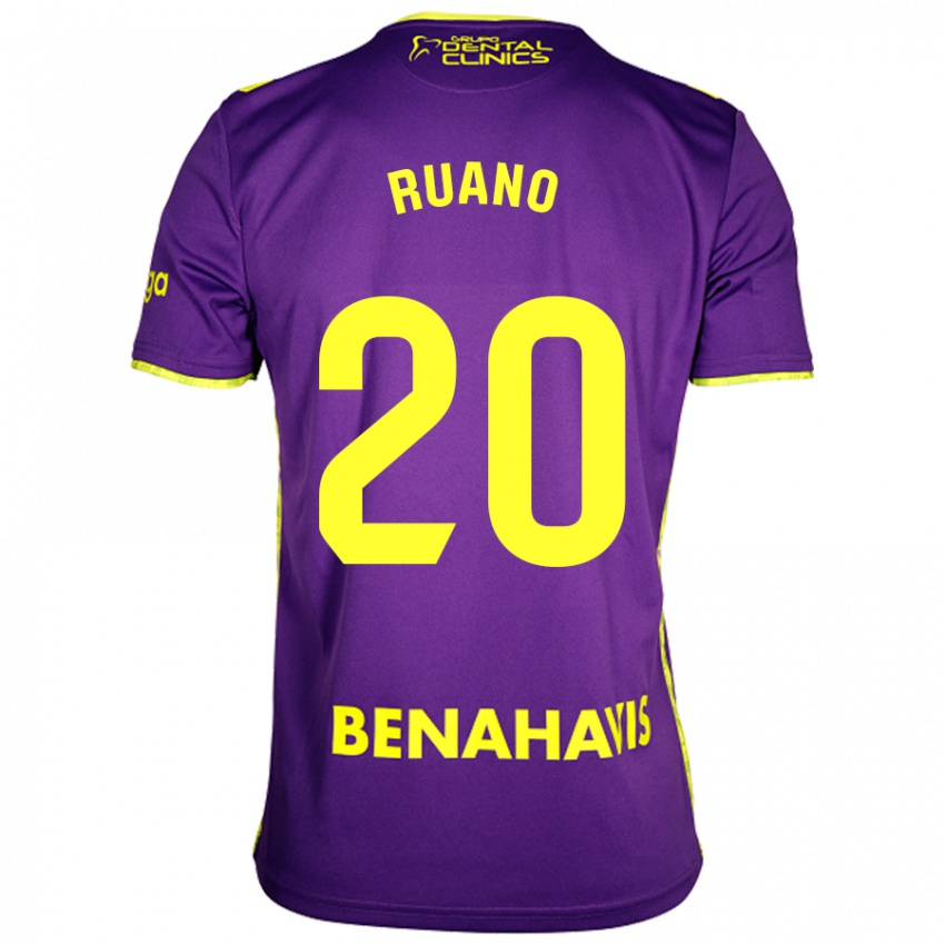 Niño Camiseta Celia Ruano #20 Púrpura Amarillo 2ª Equipación 2024/25 La Camisa