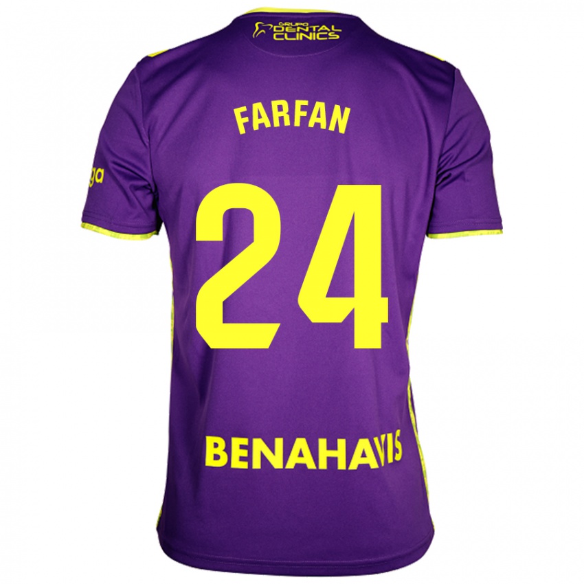 Niño Camiseta María Farfán #24 Púrpura Amarillo 2ª Equipación 2024/25 La Camisa