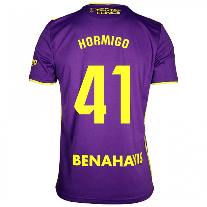 Niño Camiseta Cintia Hormigo #41 Púrpura Amarillo 2ª Equipación 2024/25 La Camisa