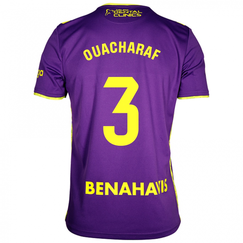 Niño Camiseta Bilal Ouacharaf #3 Púrpura Amarillo 2ª Equipación 2024/25 La Camisa