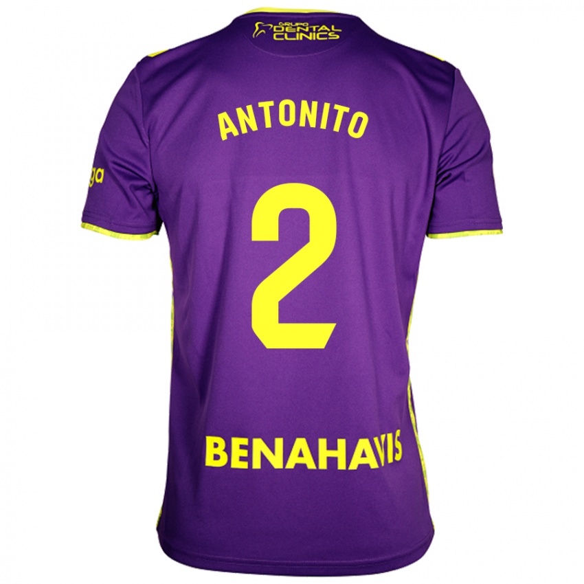 Niño Camiseta Antoñito #2 Púrpura Amarillo 2ª Equipación 2024/25 La Camisa