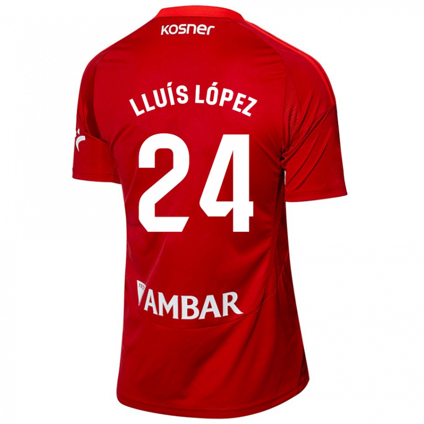 Niño Camiseta Lluís López #24 Blanco Azul 2ª Equipación 2024/25 La Camisa