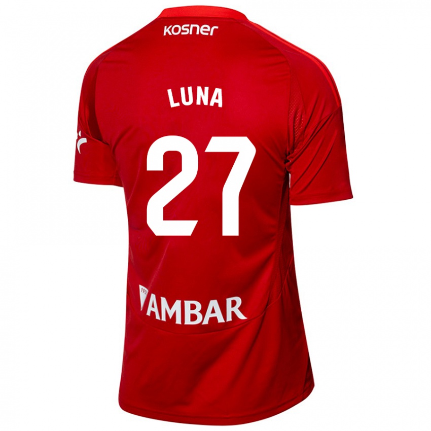 Niño Camiseta Marcos Luna #27 Blanco Azul 2ª Equipación 2024/25 La Camisa