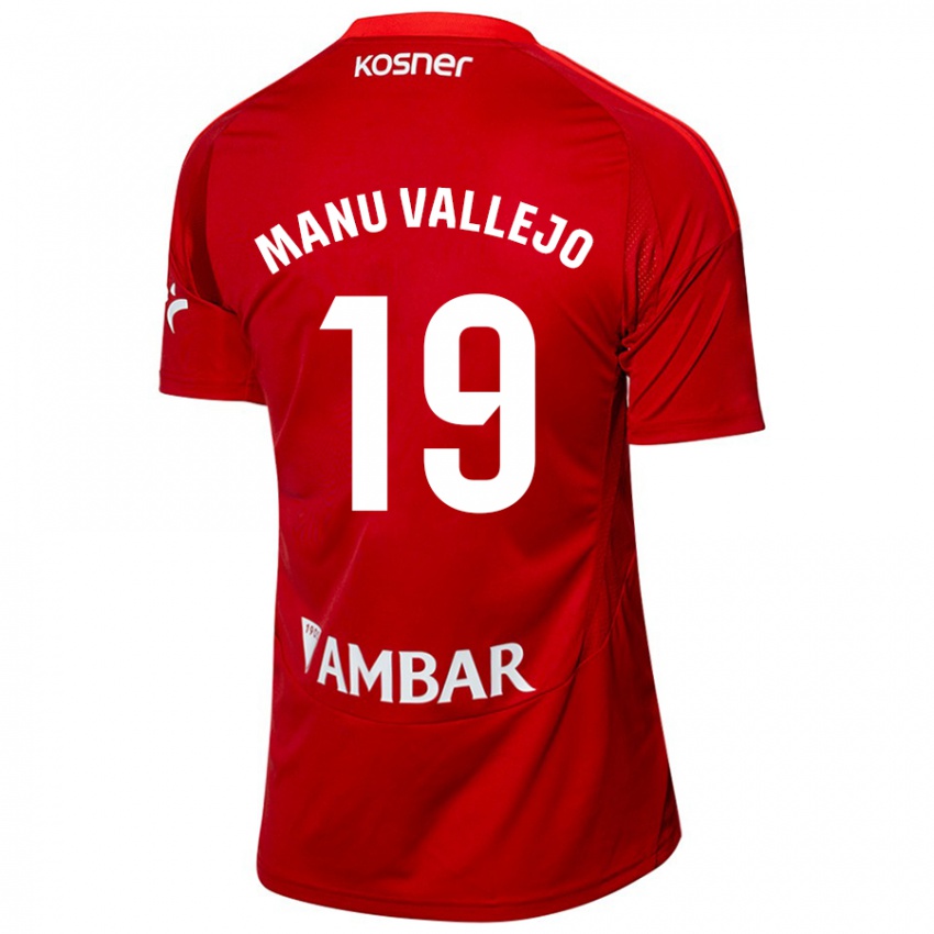 Niño Camiseta Manu Vallejo #19 Blanco Azul 2ª Equipación 2024/25 La Camisa