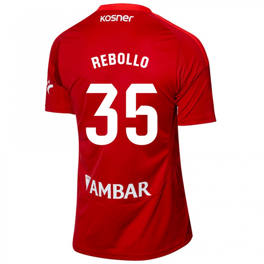 Niño Camiseta Dani Rebollo #35 Blanco Azul 2ª Equipación 2024/25 La Camisa