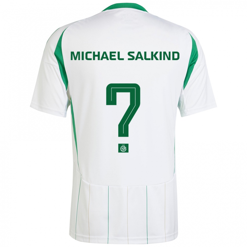 Niño Camiseta Liav Michael Salkind #0 Blanco Verde 2ª Equipación 2024/25 La Camisa