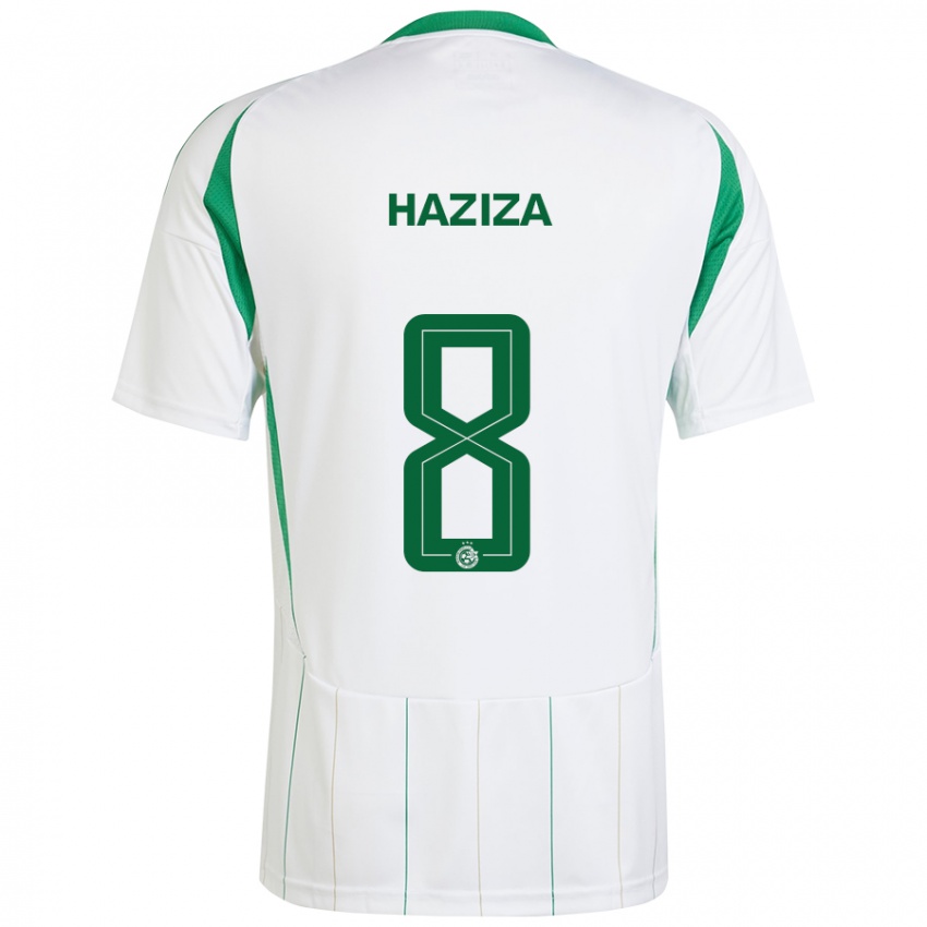 Niño Camiseta Dolev Haziza #8 Blanco Verde 2ª Equipación 2024/25 La Camisa