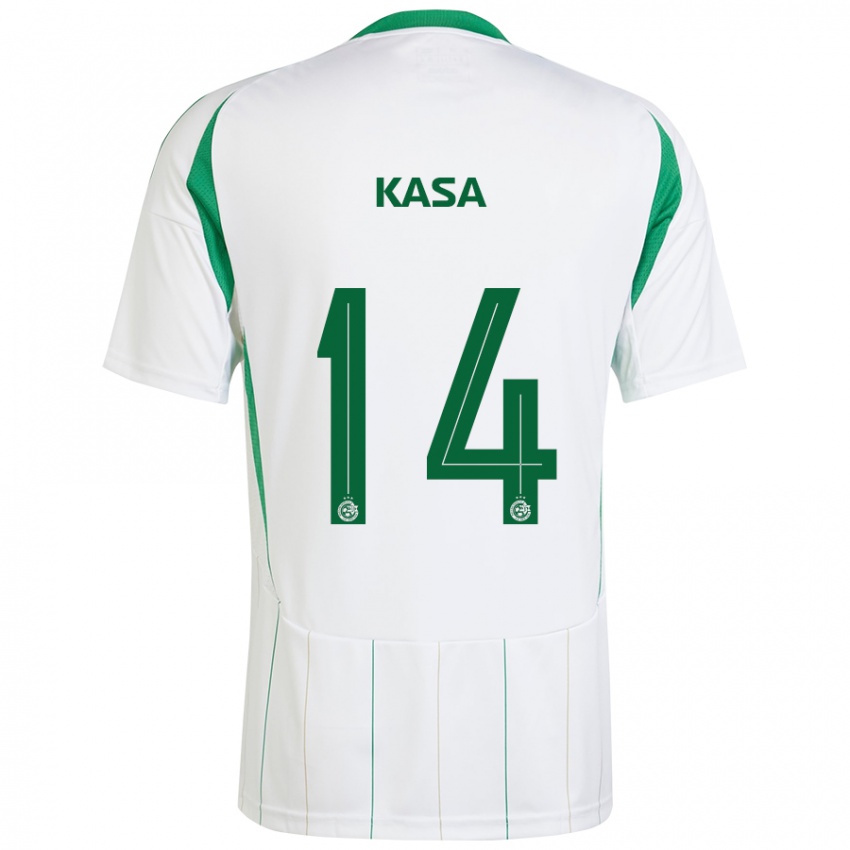 Niño Camiseta Lior Kasa #14 Blanco Verde 2ª Equipación 2024/25 La Camisa