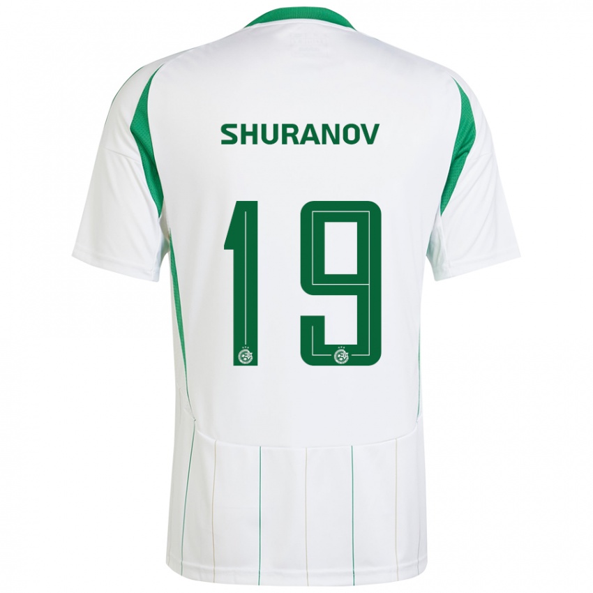 Niño Camiseta Erik Shuranov #19 Blanco Verde 2ª Equipación 2024/25 La Camisa