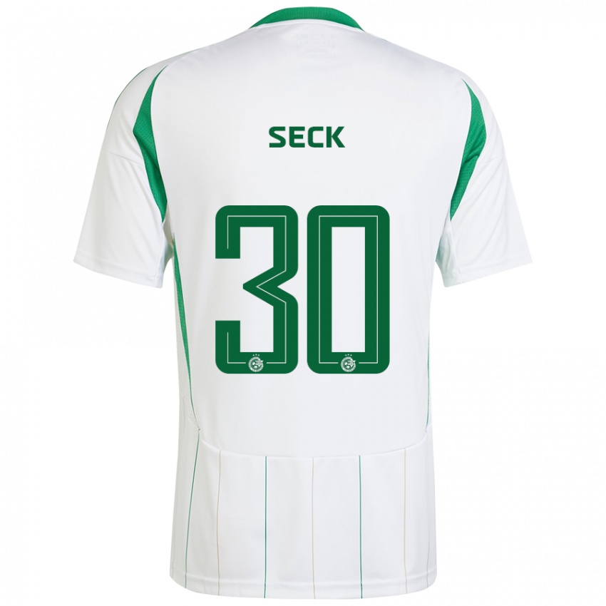 Niño Camiseta Abdoulaye Seck #30 Blanco Verde 2ª Equipación 2024/25 La Camisa