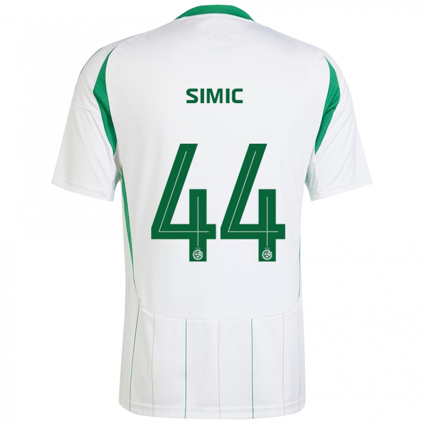 Niño Camiseta Lorenco Simic #44 Blanco Verde 2ª Equipación 2024/25 La Camisa