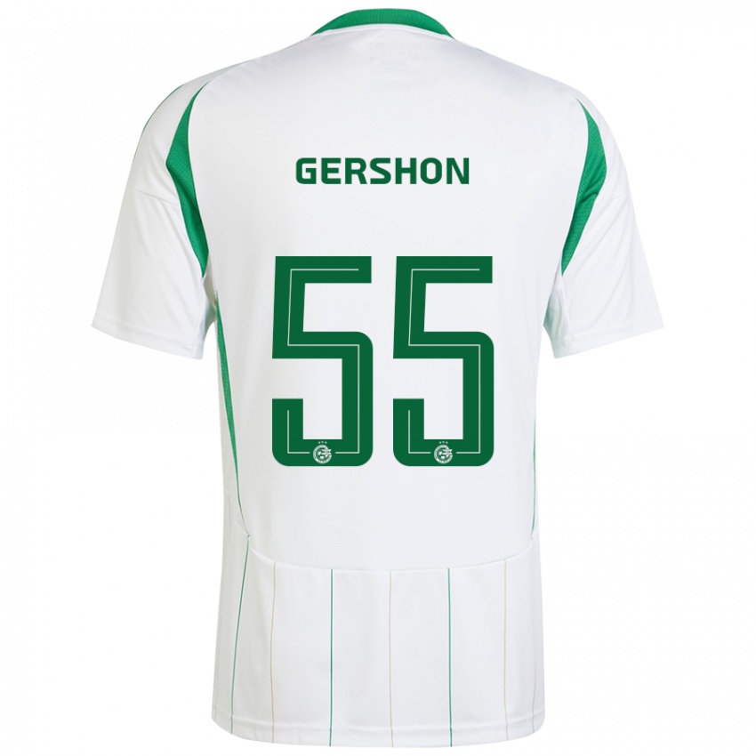 Niño Camiseta Rami Gershon #55 Blanco Verde 2ª Equipación 2024/25 La Camisa