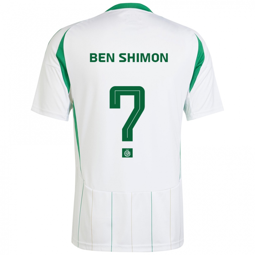 Niño Camiseta Elad Ben Shimon #0 Blanco Verde 2ª Equipación 2024/25 La Camisa