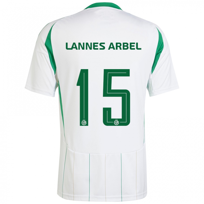 Niño Camiseta Tomer Lannes Arbel #15 Blanco Verde 2ª Equipación 2024/25 La Camisa