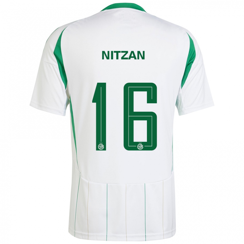 Niño Camiseta Itamar Nitzan #16 Blanco Verde 2ª Equipación 2024/25 La Camisa