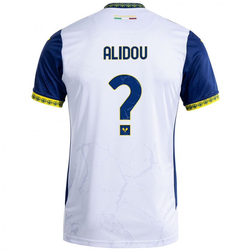 Niño Camiseta Faride Alidou #0 Blanco Azul 2ª Equipación 2024/25 La Camisa