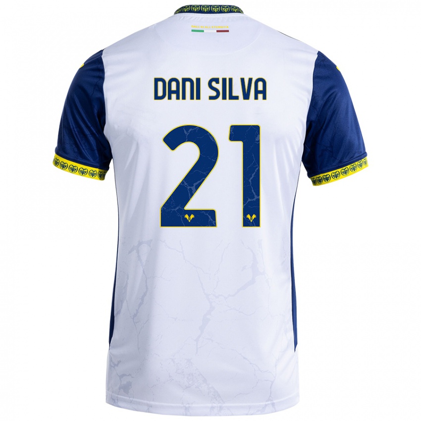 Niño Camiseta Dani Silva #21 Blanco Azul 2ª Equipación 2024/25 La Camisa