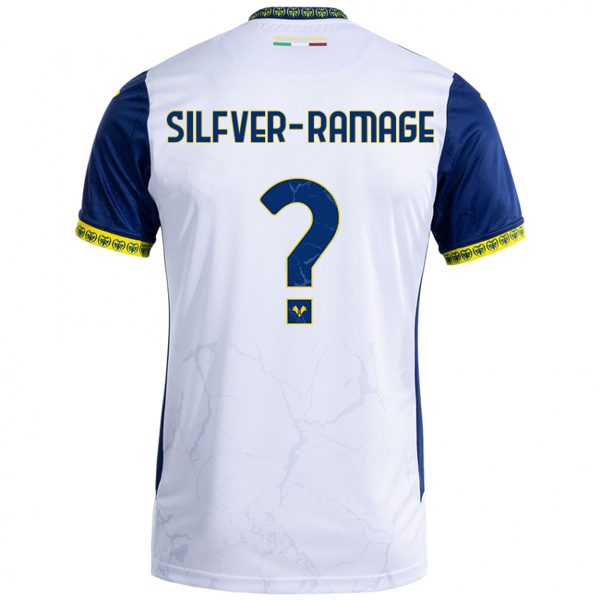 Niño Camiseta William Silfver-Ramage #0 Blanco Azul 2ª Equipación 2024/25 La Camisa