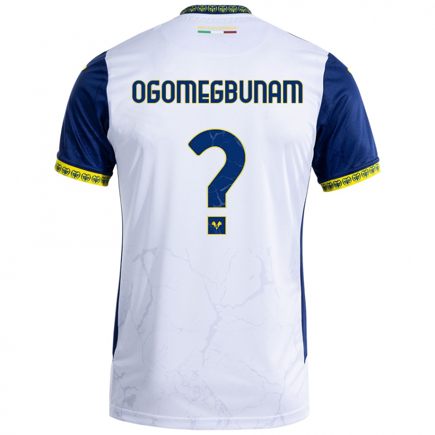 Niño Camiseta Izu Ogomegbunam #0 Blanco Azul 2ª Equipación 2024/25 La Camisa