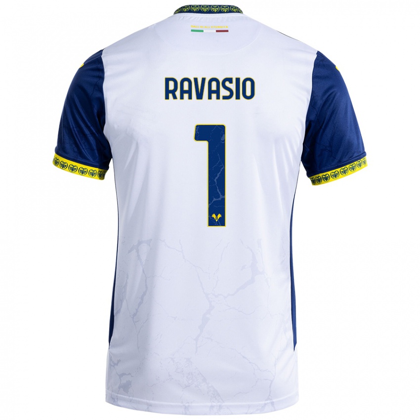 Niño Camiseta Manuel Ravasio #1 Blanco Azul 2ª Equipación 2024/25 La Camisa