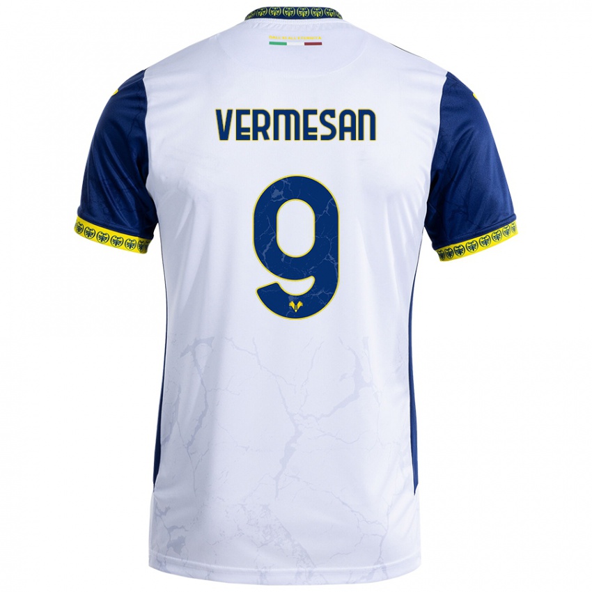 Niño Camiseta Ioan Vermesan #9 Blanco Azul 2ª Equipación 2024/25 La Camisa