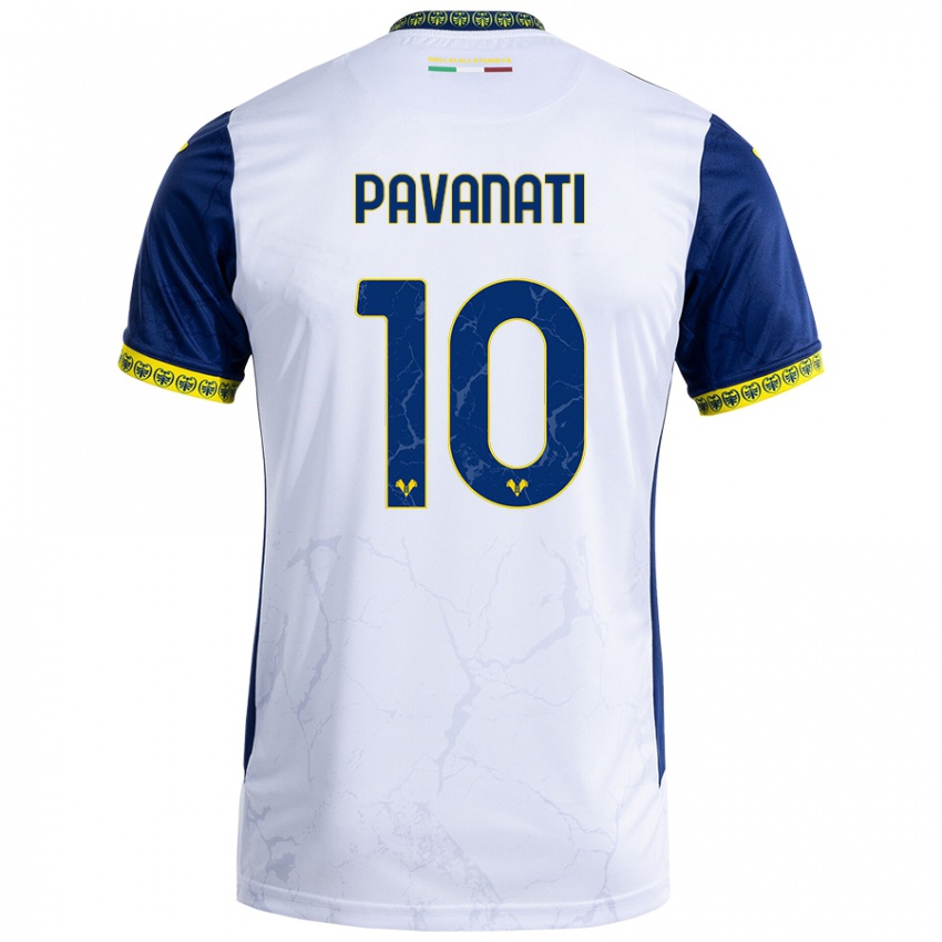 Niño Camiseta Alessandro Pavanati #10 Blanco Azul 2ª Equipación 2024/25 La Camisa