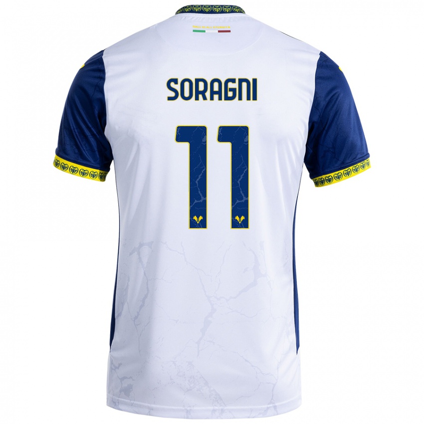 Niño Camiseta Alberto Soragni #11 Blanco Azul 2ª Equipación 2024/25 La Camisa