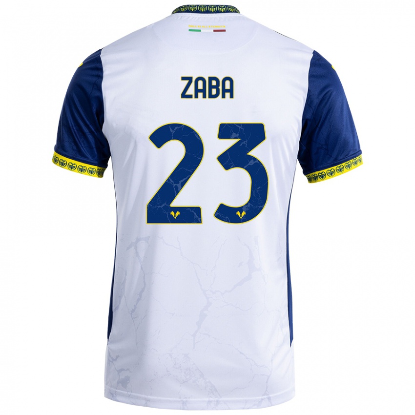 Niño Camiseta Nelson Zaba #23 Blanco Azul 2ª Equipación 2024/25 La Camisa